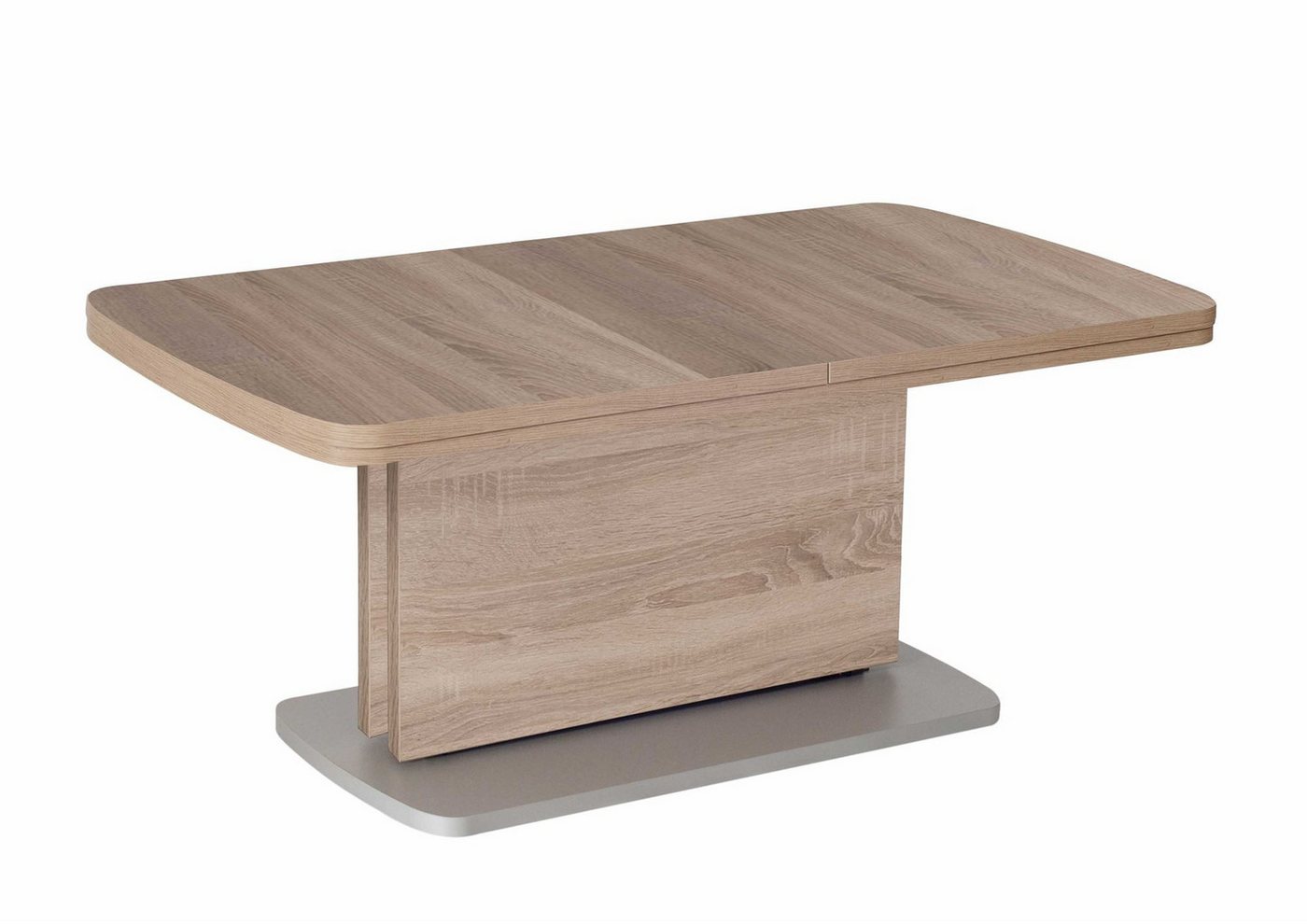 58 aufm Kessel Couchtisch Funktionstisch Clovis 110x53x63 Holzwerkstoff Eiche Sägerau (inkl. Lieferung bis in die Wohnung, 1-St., Lieferung bis Verwendungsstelle), stufenlos höhenverstellbar in 2 Stufen ausziehbar Tischplatte Dekor von 58 aufm Kessel