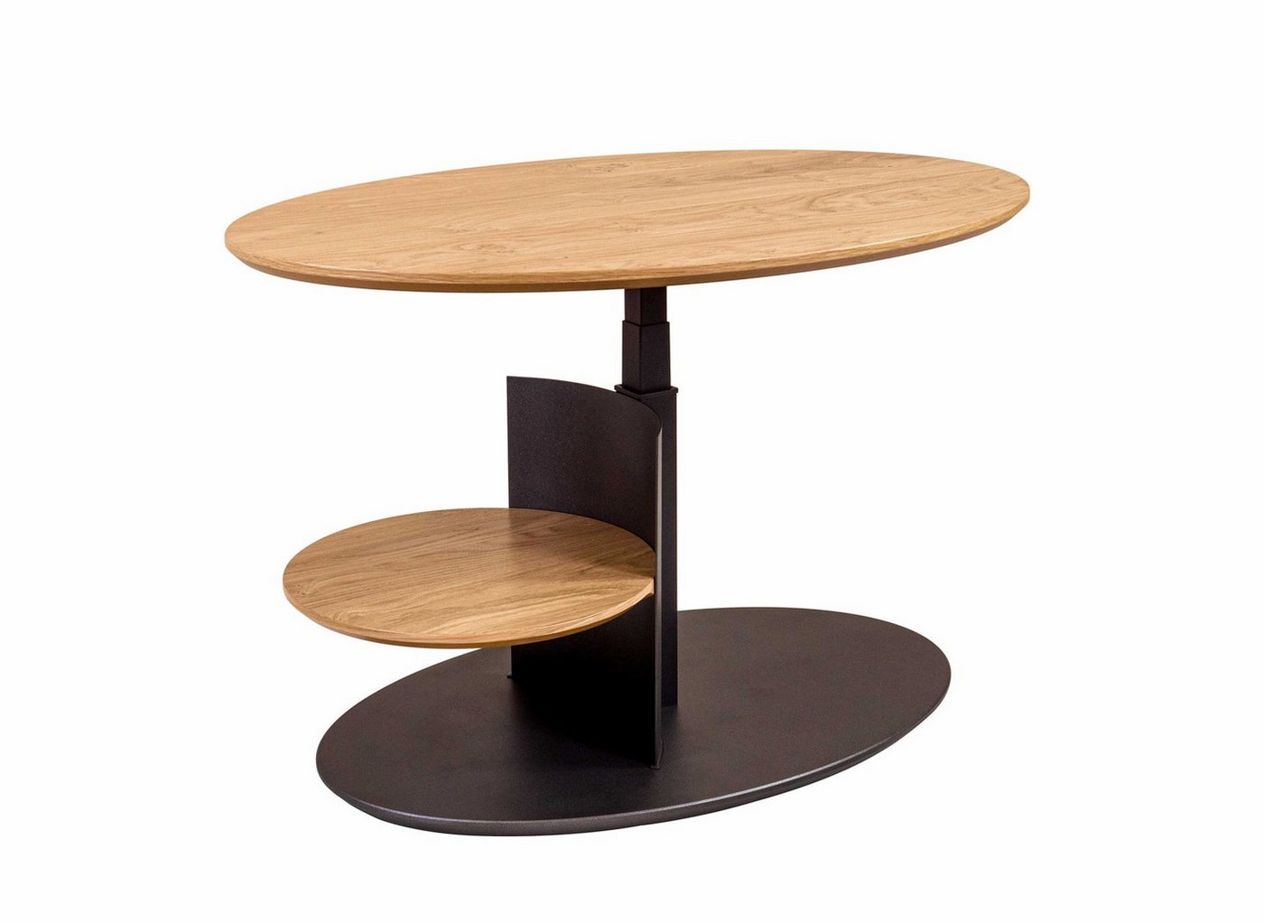 58 aufm Kessel Couchtisch Funktionstisch Collie 95x47x65 Metall+Furnier Anthrazit/Wildeiche (inkl. Lieferung bis in die Wohnung, 1-St., Lieferung bis Verwendungsstelle), stufenlos höhenverstellbar Tischplatte Massivholzfurnier auf Rollen von 58 aufm Kessel