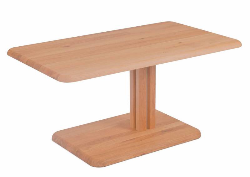 58 aufm Kessel Couchtisch Funktionstisch Conny 100x49x60 Massivholz Kernbuche (inkl. Lieferung bis in die Wohnung, 1-St., Lieferung bis Verwendungsstelle), stufenlos höhenverstellbar Tischplatte aus Massivholz auf Rollen von 58 aufm Kessel