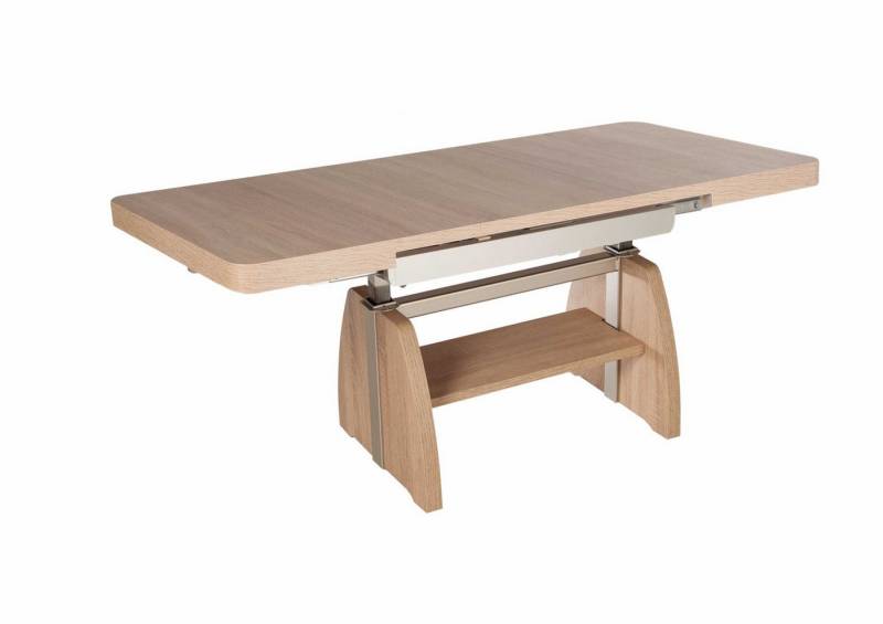 58 aufm Kessel Couchtisch Kulissentisch Claude 125x55x75 Wohnzimmertisch Dekor Eiche Sägerau (inkl. Lieferung bis in die Wohnung, 1-St., Lieferung bis Verwendungsstelle), stufenlos höhenverstellbar in 3 Stufen ausziehbar Tischplatte Dekor von 58 aufm Kessel