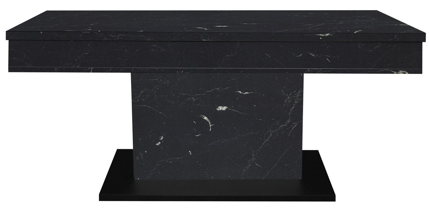 58 aufm Kessel Couchtisch Wohnzimmertisch höhenverstellbar Else 1 110x59x60 Keramikoptik Schwarz (inkl. Lieferung bis an die Tür, 1-St., Lieferung bis zur Haustür), Höhenverstellbar 59-78 cm mit Ilse Lift,ABS-Kante,Metallgestell von 58 aufm Kessel