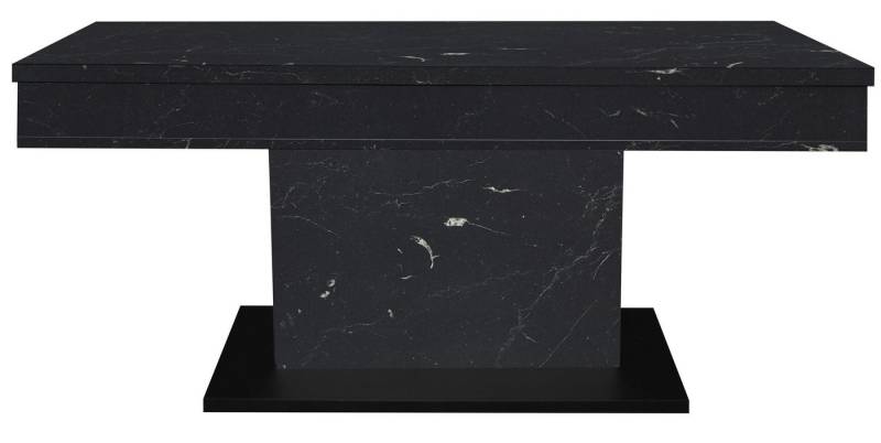 58 aufm Kessel Couchtisch Wohnzimmertisch höhenverstellbar Else 1 110x59x60 Keramikoptik Schwarz (inkl. Lieferung bis an die Tür, 1-St., Lieferung bis zur Haustür), Höhenverstellbar 59-78 cm mit Ilse Lift,ABS-Kante,Metallgestell von 58 aufm Kessel