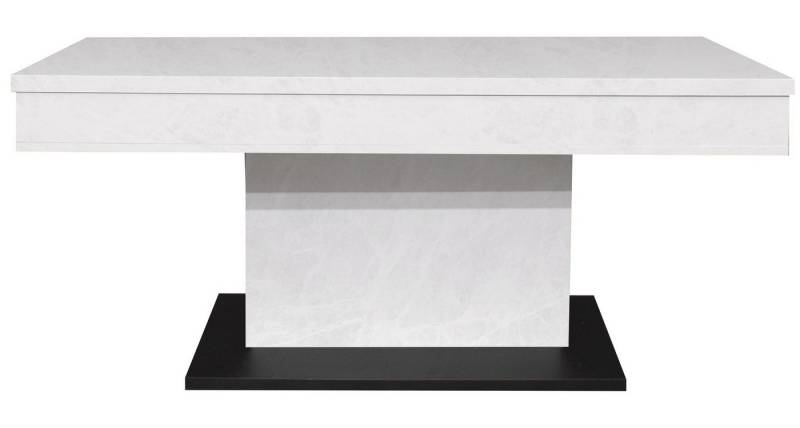 58 aufm Kessel Couchtisch Wohnzimmertisch höhenverstellbar Else 1 110x59x60 Keramikoptik Weiß (inkl. Lieferung bis an die Tür, 1-St., Lieferung bis zur Haustür), Höhenverstellbar 59-78 cm mit Ilse Lift,ABS-Kante,Metallgestell von 58 aufm Kessel