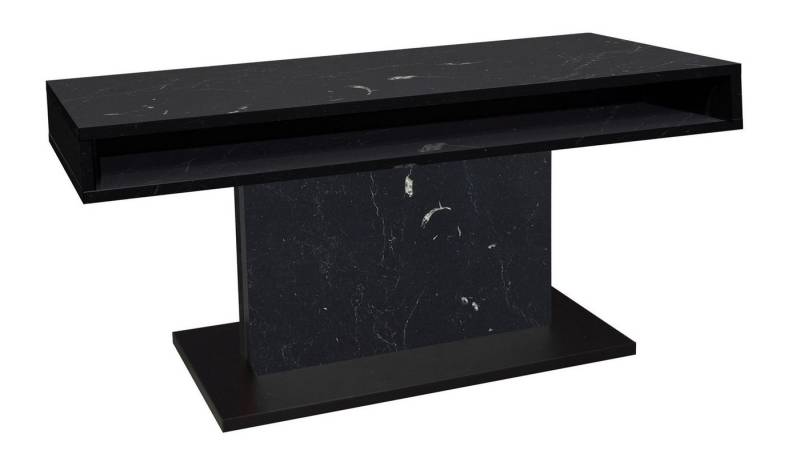 58 aufm Kessel Couchtisch Wohnzimmertisch höhenverstellbar Else 2 110x59x60 Keramikoptik Schwarz (inkl. Lieferung bis an die Tür, 1-St., Lieferung bis zur Haustür), Höhenverstellbar 59-78 cm mit Ilse Lift,ABS-Kante,Metallgestell von 58 aufm Kessel