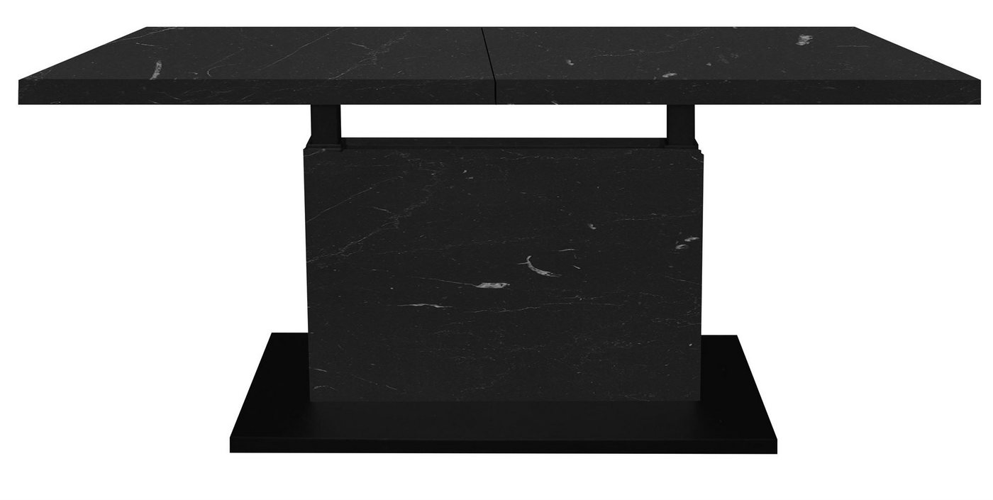 58 aufm Kessel Couchtisch Wohnzimmertisch höhenverstellbar Else 3 120x56x70 Keramikoptik Schwarz (inkl. Lieferung bis an die Tür, 1-St., Lieferung bis zur Haustür), Höhenverstellbar 56-75 cm,Ilse Lift,ausziehbar bis 160 cm,ABS-Kante von 58 aufm Kessel