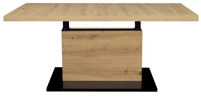 58 aufm Kessel Couchtisch Wohnzimmertisch höhenverstellbar Else 3 120x56x70 Schwarz/Asteiche (inkl. Lieferung bis an die Tür, 1-St., Lieferung bis zur Haustür), Höhenverstellbar 56-75 cm,Ilse Lift,ausziehbar bis 160 cm,ABS-Kante von 58 aufm Kessel