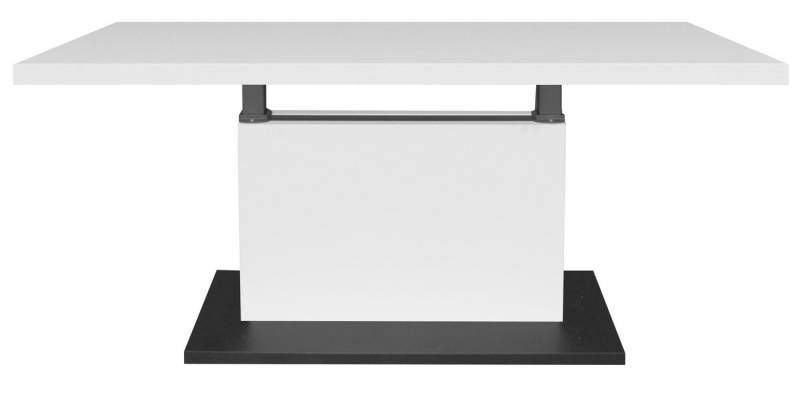 58 aufm Kessel Couchtisch Wohnzimmertisch höhenverstellbar Else 4 120x49x70 Schwarz/Ice White (inkl. Lieferung bis an die Tür, 1-St., Lieferung bis zur Haustür), Höhenverstellbar 49-68 cm mit Ilse Lift,ABS-Kante,Metallgestell von 58 aufm Kessel