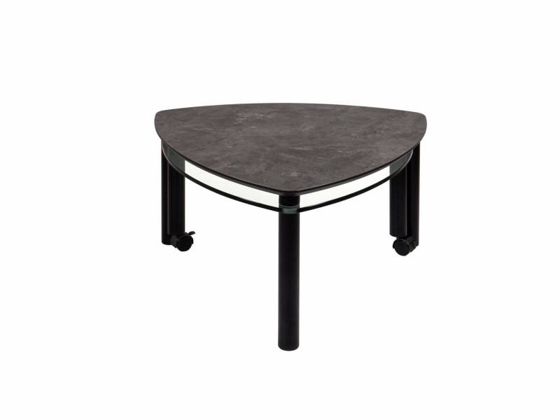 58 aufm Kessel Couchtisch Wohnzimmertisch mit ausdrehbarer Ablage Clarie 80x43x80 Schwarz (inkl. Lieferung bis in die Wohnung, 1-St., Lieferung bis Verwendungsstelle), Ablage ausdrehbar 12,0 mm ESG Sicherheitsglas auf Rollen von 58 aufm Kessel