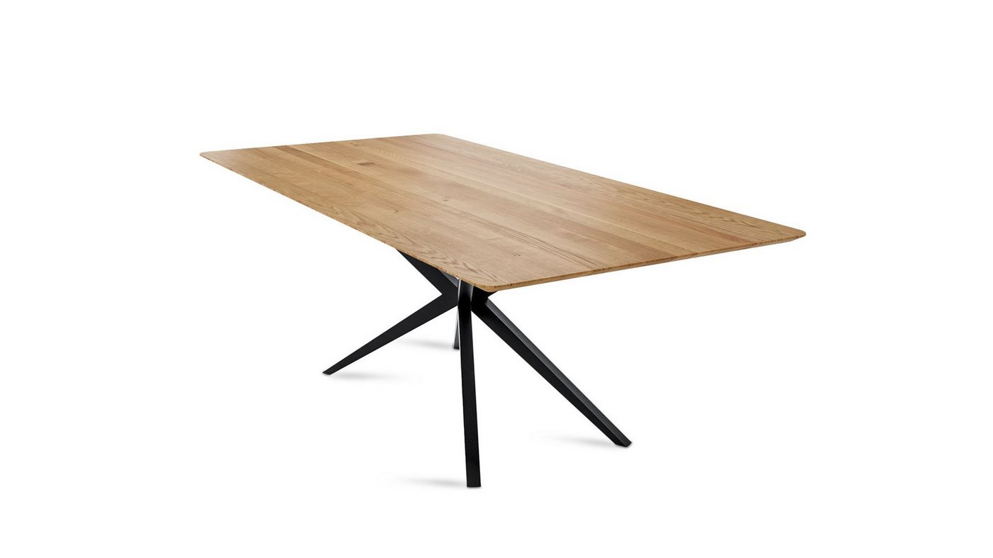 58 aufm Kessel Esstisch Massivholztisch Dagmar 9 120x74x80 Esszimmertisch Wildeiche geölt (inkl. Lieferung bis in die Wohnung, Tischplatte mit Gestell), Tischplatte 25,0 mm mit Schweizer Kante 120x80 mit 4-Fuß Gestell von 58 aufm Kessel
