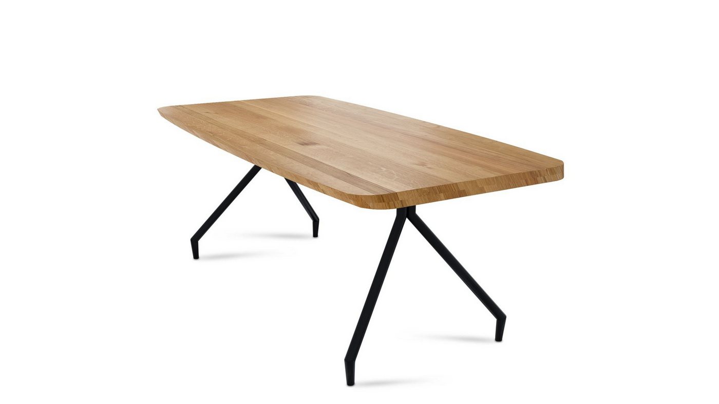 58 aufm Kessel Esstisch Massivholztisch Danette 7 140x76x90 Esszimmertisch Wildeiche geölt (inkl. Lieferung bis in die Wohnung, Tischplatte mit Gestell), Tischplatte 40,0 mm mit organischer Kante 140x90 mit 4-Fuß Gestell von 58 aufm Kessel
