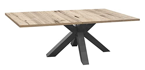58 aufm Kessel Esstisch ausziehbar Ela 1 140 x 90 x 75 Esszimmertisch Graphit/Sandeiche 13505-140 von 58 aufm Kessel