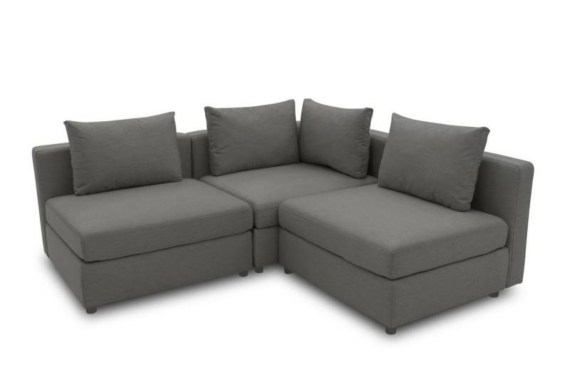 58 aufm Kessel Gartenlounge-Set Gartenlounge Set 2 Bozhana mit Outdoorbezug in anthrazit, (inkl. Versand, 3-tlg., Lieferung bis Verwendungsstelle), Polster aus Quick-Dry Schaum mit einem wasserbweisende Outdoorbezug von 58 aufm Kessel