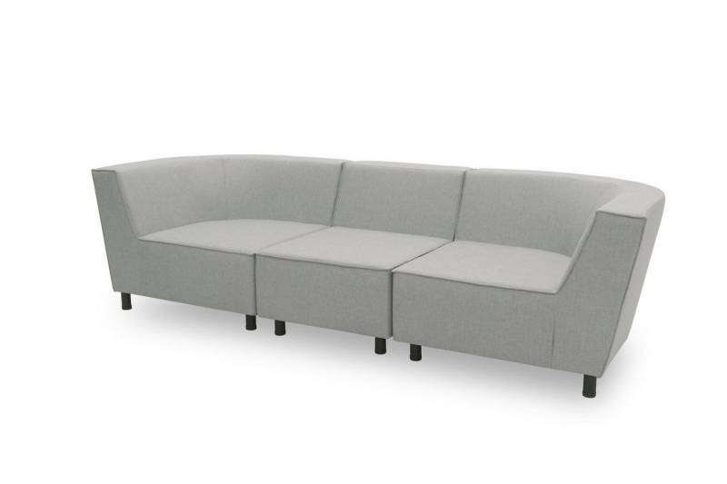 58 aufm Kessel Gartensofa Gartenlounge Sofa 3-Sitzer Brandie 279x77x103 mit Outdoorbezug silber, inkl. Versand 3 Teile, Polster aus Quick-Dry Schaum mit einem wasserbweisenden Outdoorbezug von 58 aufm Kessel