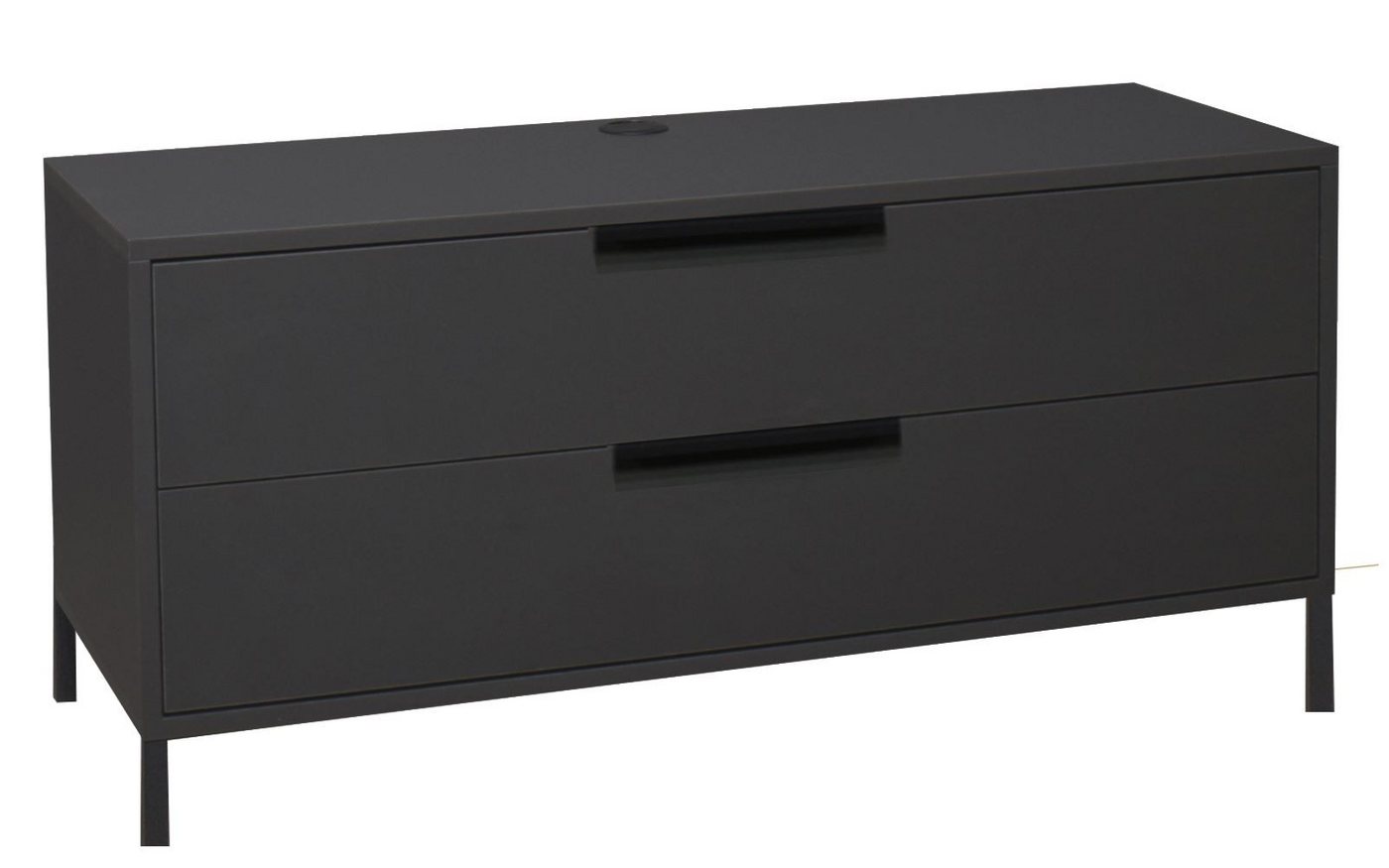 58 aufm Kessel Lowboard hängend Erna 119x45x62 Fernsehtisch TV-Schrank Anthrazit matt Lack (inkl. Premiumversand, 1 St), Wohnzimmerschrank zum Hängen oder Stellen Türen mit Softclose von 58 aufm Kessel