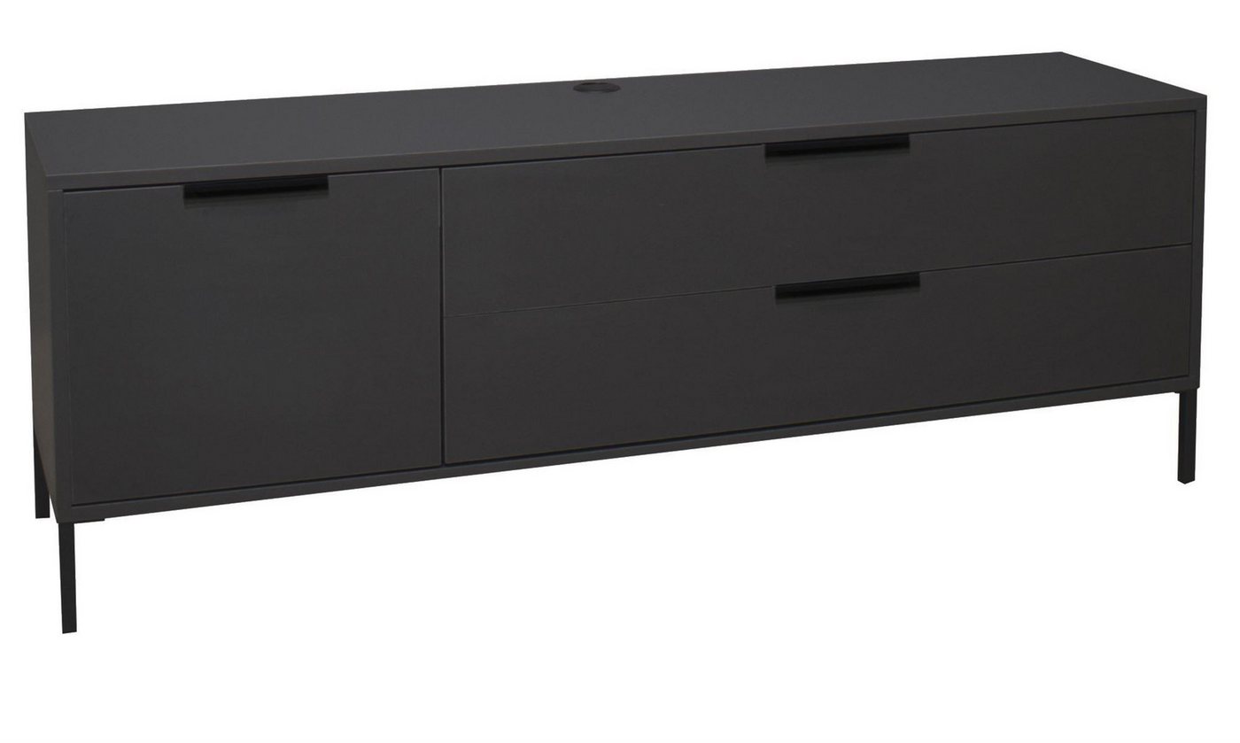 58 aufm Kessel Lowboard hängend Erna 168x45x62 Fernsehtisch TV-Schrank Anthrazit matt Lack (inkl. Premiumversand, 1 St), Wohnzimmerschrank zum Hängen oder Stellen Türen mit Softclose von 58 aufm Kessel