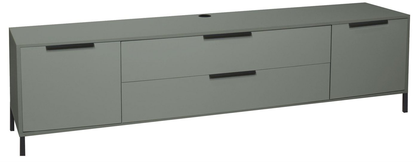 58 aufm Kessel Lowboard hängend Erna 216x45x62 Fernsehtisch TV-Schrank Pinie Green matt Lack (inkl. Premiumversand, 1 St), Wohnzimmerschrank zum Hängen oder Stellen Türen mit Softclose von 58 aufm Kessel