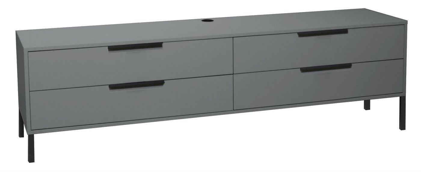 58 aufm Kessel Lowboard hängend Erna 216x45x62 Fernsehtisch TV-Schrank Pinie Green matt Lack (inkl. Premiumversand, 1 St), Wohnzimmerschrank zum Hängen oder Stellen Türen mit Softclose von 58 aufm Kessel