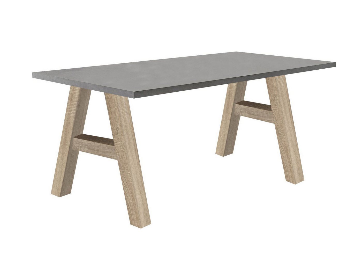 58 aufm Kessel Schreibtisch Edi 7 160 x 70 x 75 Schreibtisch eiche sägerau/graphit 13640 (Einzeltisch) von 58 aufm Kessel