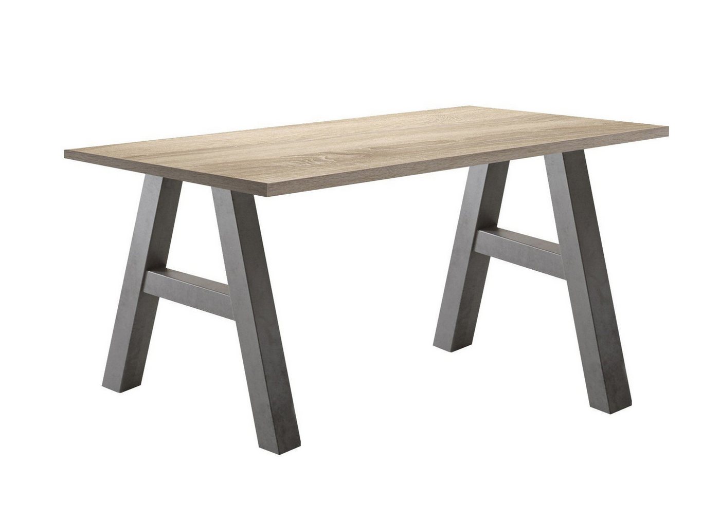 58 aufm Kessel Schreibtisch Edi 8 160 x 70 x 75 Schreibtisch graphit/eiche sägerau 13643 (Einzeltisch) von 58 aufm Kessel