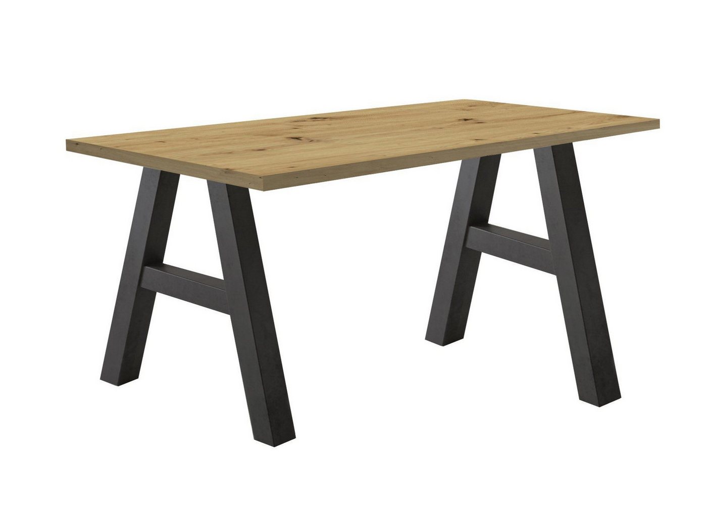 58 aufm Kessel Schreibtisch Edi 9 160 x 70 x 75 Schreibtisch schwarzstahl/asteiche 13647 (Einzeltisch) von 58 aufm Kessel