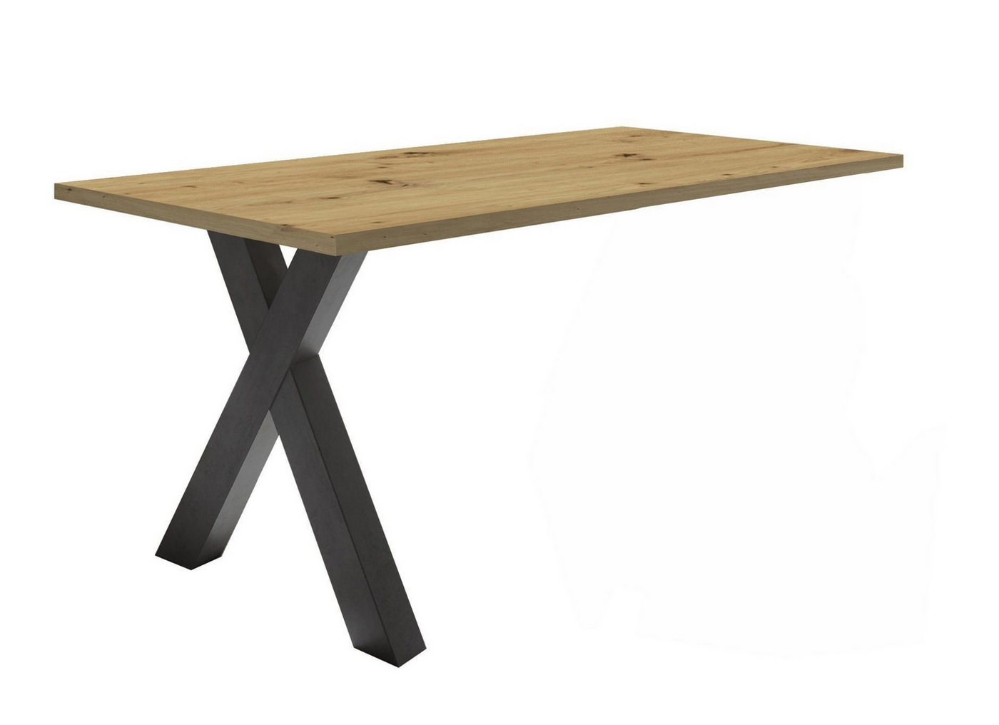 58 aufm Kessel Schreibtisch Edit 9 160 x 70 x 75 Schreibtisch schwarzstahl/asteiche 13764 (Einzeltisch) von 58 aufm Kessel
