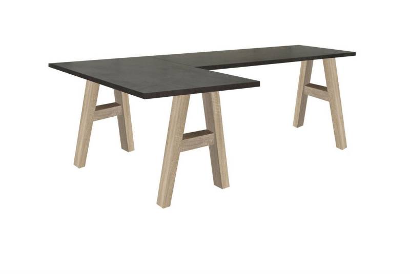 58 aufm Kessel Schreibtisch Eda 2 190 x 120 x 75 Computertisch Eiche sägerau/Graphit 13770-190120 (Einzeltisch) von 58 aufm Kessel