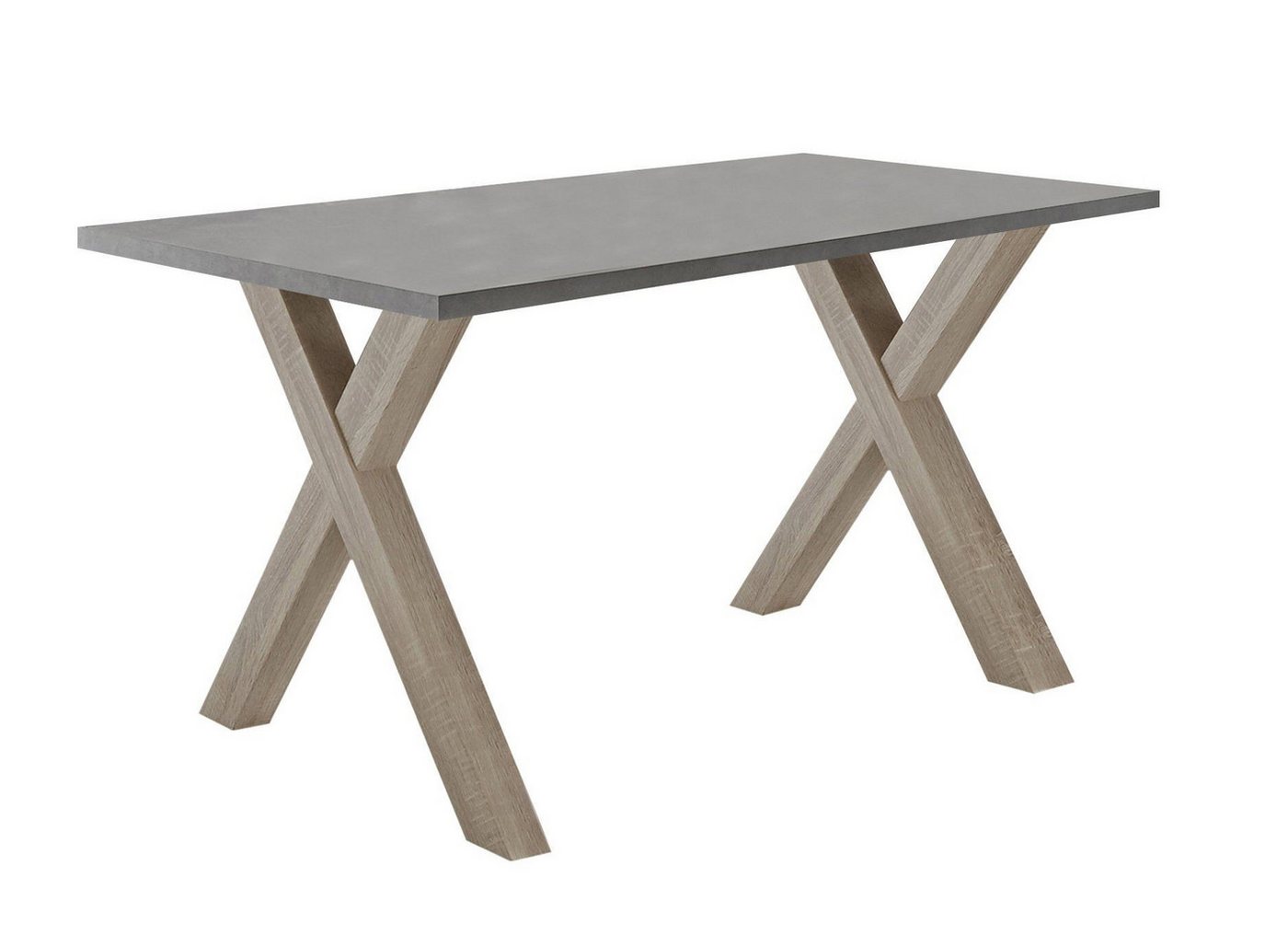 58 aufm Kessel Schreibtisch Edie 4 140 x 70 x 75 Bürotisch eiche sägerau/graphit 13666 (Einzeltisch) von 58 aufm Kessel