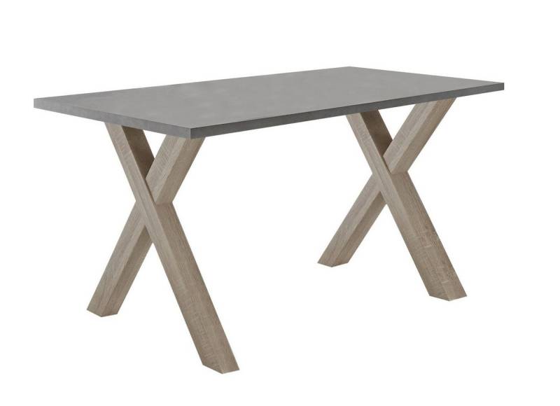 58 aufm Kessel Schreibtisch Edie 4 140 x 70 x 75 Bürotisch eiche sägerau/graphit 13666 (Einzeltisch) von 58 aufm Kessel