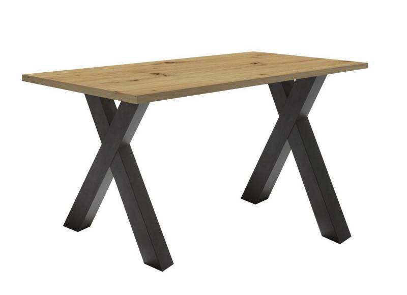 58 aufm Kessel Schreibtisch Edie 6 140 x 70 x 75 Bürotisch schwarzstahl/asteiche 13673 (Einzeltisch) von 58 aufm Kessel