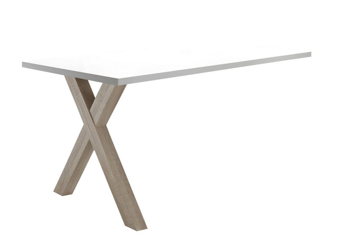 58 aufm Kessel Schreibtisch Edit 4 140 x 70 x 75 Bürotisch eiche sägerau/weiß matt lack 13745 (Einzeltisch) von 58 aufm Kessel