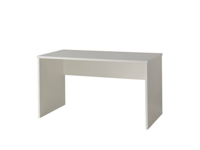 58 aufm Kessel Schreibtisch Schreibtisch Kariotta 140x65x75 Holzwerkstoff Weiß/Buche (inkl. Versand, Lieferung bis Verwendungsstelle), Schreibtisch mit 140 x 65 Arbeitsfläche und pflegeleichter Oberfläche von 58 aufm Kessel