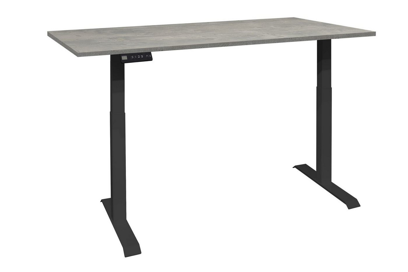 58 aufm Kessel Schreibtisch höhenverstellbar elektrisch Editha 120x70 schwarz/beton 14224-12070 (Einzeltisch,inkl. Versand) von 58 aufm Kessel