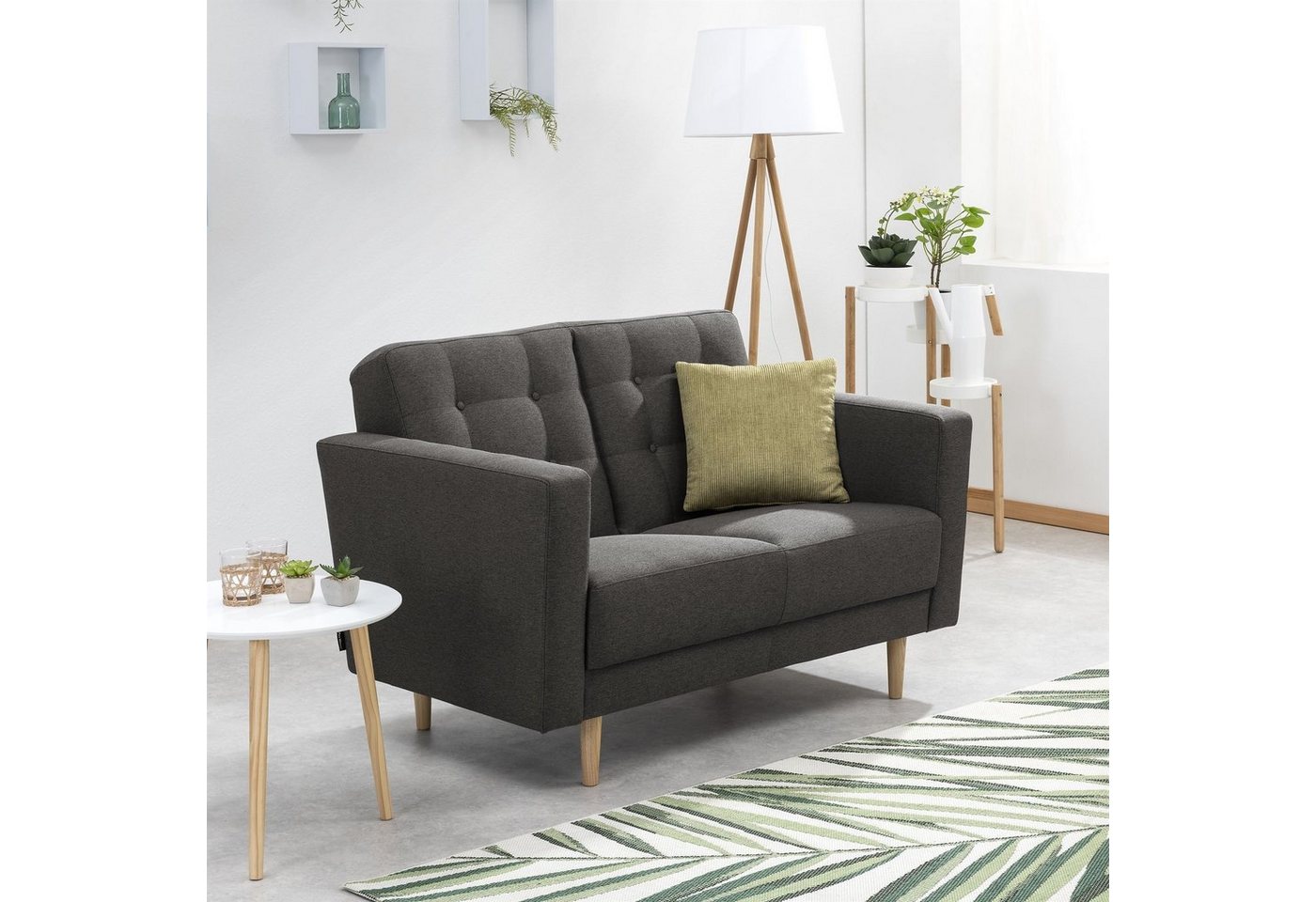 58 aufm Kessel Sofa Sofa 2-Sitzer Kaisa Bezug Flachgewebe Esche natur, Sparpreis inkl. Kostenlosem Versand 1 Teile, hochwertig verarbeitet,bequemer Sitz von 58 aufm Kessel