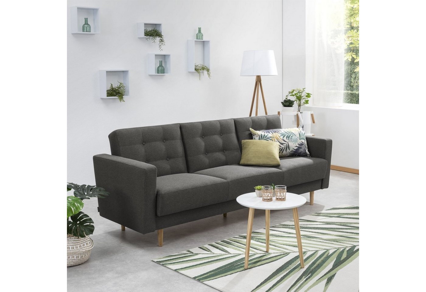 58 aufm Kessel Sofa Sofa 3-Sitzer mit Bettfunktion Kaisa Bezug Flachge, Sparpreis inkl. Kostenlosem Versand 1 Teile, hochwertig verarbeitet,bequemer Sitz von 58 aufm Kessel