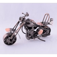 Kupfer Motorrad Modell, Vintage Motor Figur Statue, Desktop Ornament Home Office Dekor Handwerk Für Erwachsene Und Jugendliche von 5AHachiHouses