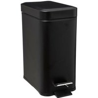 Rechteckiger abfalleimer soft close edelstahl 5l schwarz - 5five von 5FIVE SIMPLY SMART