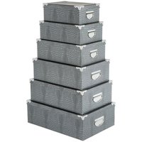 5five Simply Smart - 6 metall-eckdosen kroko grau - 5five von 5FIVE SIMPLY SMART