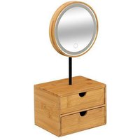 BAMBUS-ORGANIZER MIT LED-SPIEGEL, natur BAMBUS-ORGANIZER MIT LED-SPIEGEL, natur von 5FIVE SIMPLY SMART