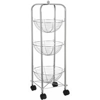 Five - Küchenwagen mit Obstkörben, 3 Ebenen, Chromstahl, 80 cm - 5 Simple Smart von FIVE