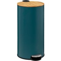 Mülleimer mit bambusdeckel 30l modern color petrolblau - Öl - 5five von 5FIVE