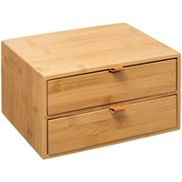 5five - Holzschatulle, 2 Fächer, Bambus, 20 x 25 x 14,5 cm, Aufbewahrungsbox mit 2 Schubladen von 5FIVE