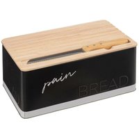 5five Simply Smart - Schwarzer Brotkasten mit Schneidebrett und Messer, 32,7 x 20,2 x 14,5 cm 5five Simply Smart - Schwarzer Brotkasten mit Schneidebrett und Messer, 32,7 x 20,2 x 14,5 cm von 5FIVE SIMPLY SMART