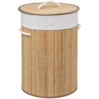 Wäschekorb bamboo, rund mit Deckel, 48 l von 5FIVE