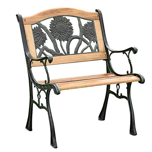 5JJJLOOOPP Gartenbank Outdoor Terrasse Einzellehner Stuhl Wetterfest Massivholz Lamelle Loungesessel Terrasse Balkon Rasen Deko Rest Hocker Veranda Stuhl mit Armlehnen (E) von 5JJJLOOOPP