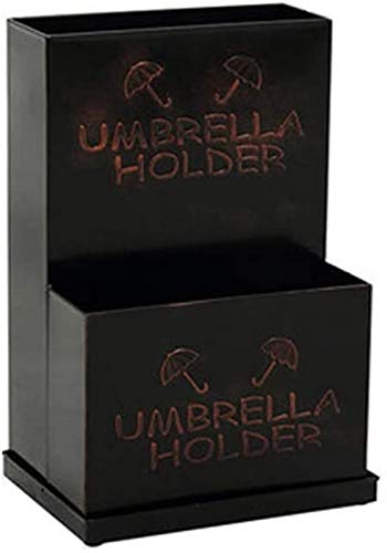 5JJJLOOOPP Schirmständer Schirmständer Metall Zuhause Schirmständer Hotel Büro Multifunktionaler Schirmständer, 2 Farben, 2 Größen (Farbe: BR (Braun 46 x 24 x 35 cm) von 5JJJLOOOPP