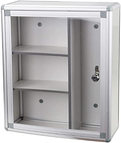 Tragbare Medizinbox zur Wandmontage, mehrschichtiger Notfallschrank, kann mit zwei Schlüsselschlössern ausgestattet werden, Aluminiumlegierungsmaterial, S von 5JJJLOOOPP