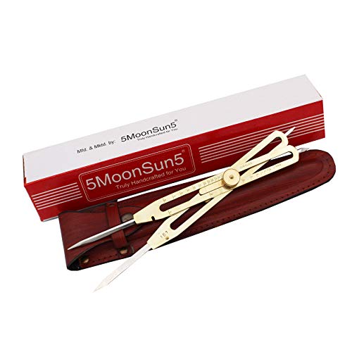 5MOONSUN5 Artist Proportional-Skala Divider Zeichenwerkzeug Professional 9 Lange aus massivem Messing mit Heavy Duty Stahlspitze mit Ledertasche von 5MOONSUN5