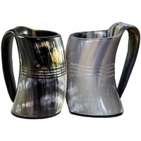 Handgefertigtes Wikinger Trinkhorn Becher Set 16Oz Bierkrug von 5MoonSun5