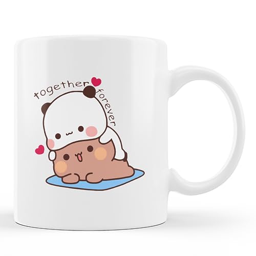 5TheWay Bubu Dudu Kaffeetasse Süße Bärentasse Panda Bubu und Dudu Liebespaar Bären Tasse Neuheit Weiße Keramik Teetasse Love Forever Dudu Bubu, Geschenke für Paare Liebhaber, Geschenk für Ihn und Sie von 5TheWay