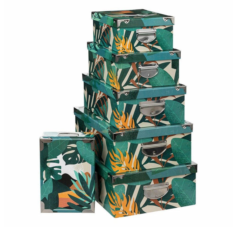 5five Simply Smart Aufbewahrungsbox Boxset Tropical 6-tlg. (Set, 6 St), stoßfeste Metall-Ecken von 5five Simply Smart